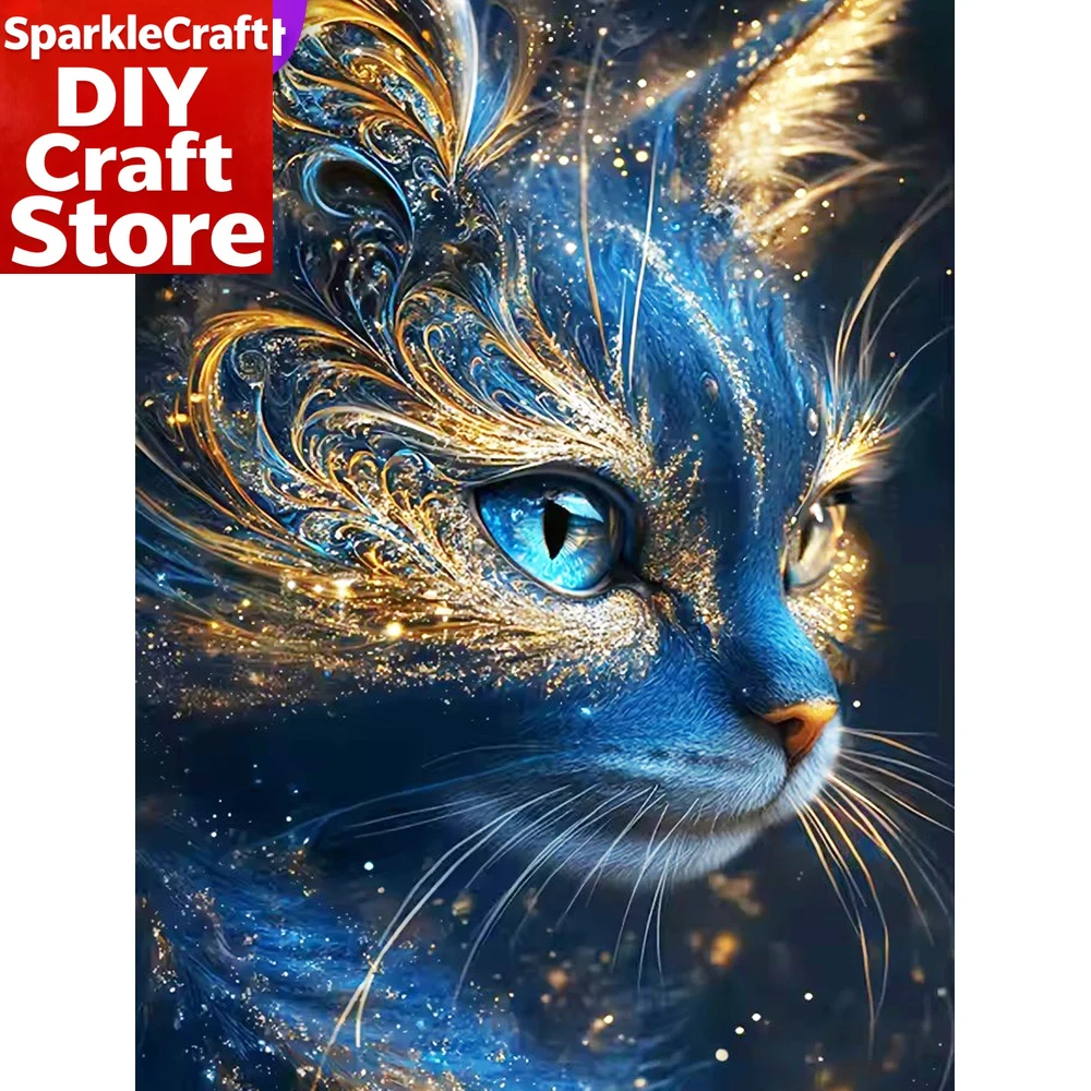 Resin Craft Supplies - 1PC frameloze DIY diamantschilderij kat dier
