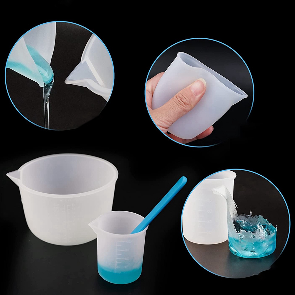 Mixing Cup Silicone - AEE4-600Ml/20Oz harsmengbekers, 2-delige 100Ml maatbekers, siliconen