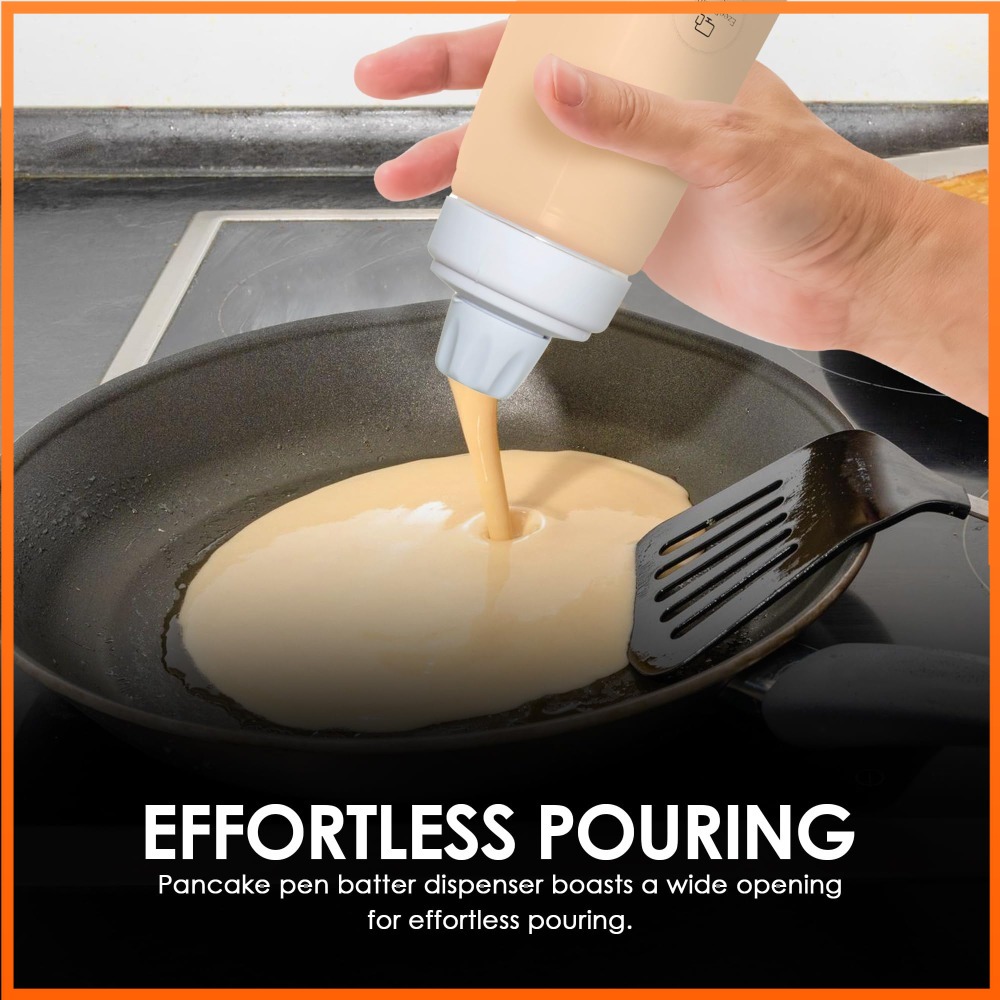 Mixing Cup Silicone - 1000ML Siliconen Pannenkoekbeslag Dispenser Fles Druk