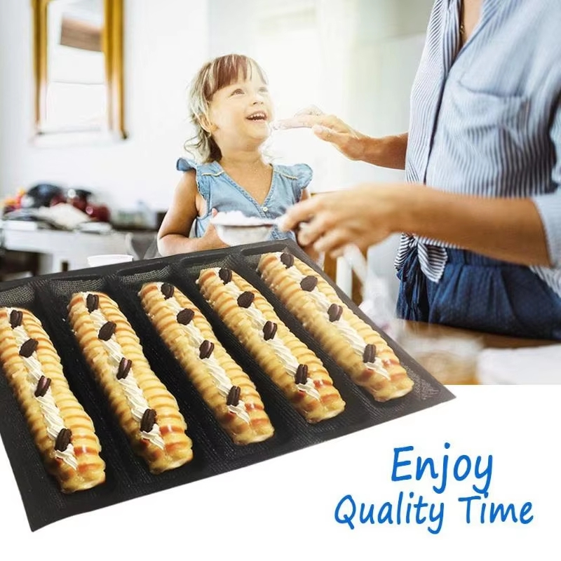 Silicone Mold Tray - Anti-aanbak geperforeerde siliconen baguettevorm met 5