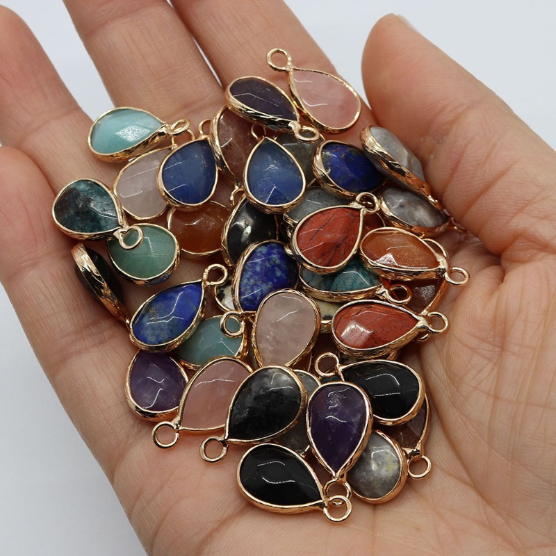 Boho druppelvormige edelsteen  - Bezels Set Pendant recensie en prijs