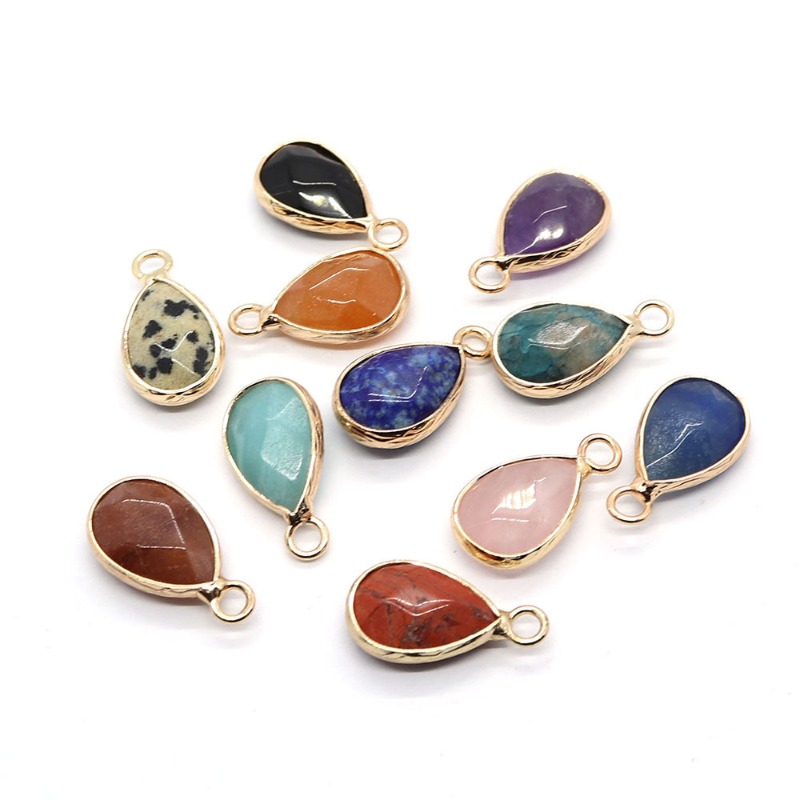Boho druppelvormige edelsteen  - Bezels Set Pendant recensie en prijs