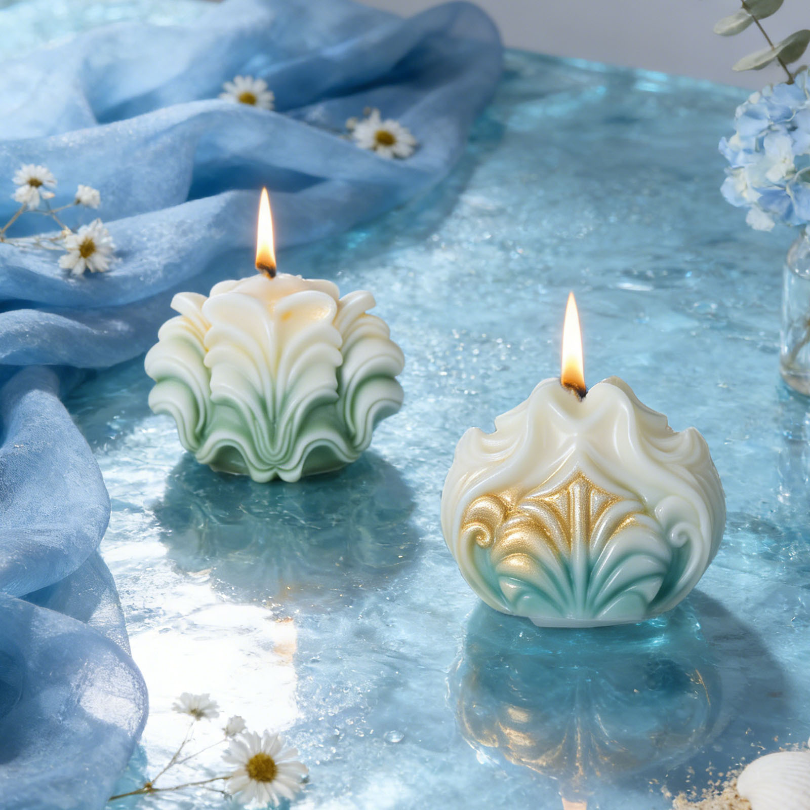 Grote oceaanschelp kaars silic - Resin Ocean Wave Mold recensie en prijs